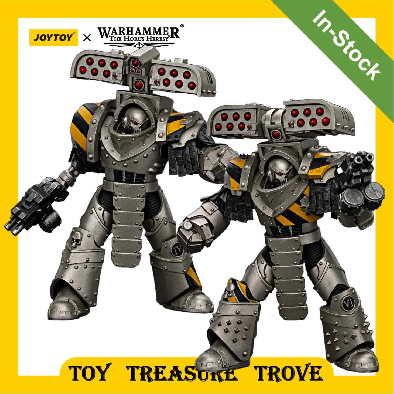 [Em estoque] JOYTOY Warhammer 30K 1/18 Figuras de ação lron Warriors Tyrant Siege Terminator 2 peças modelo de brinquedo