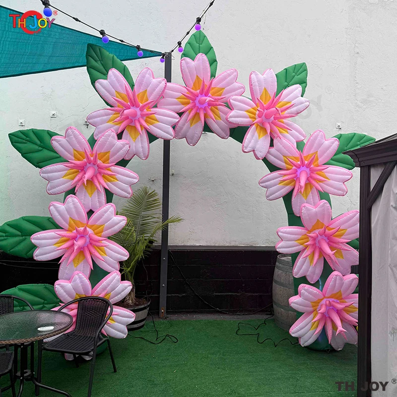 

4x3m Giant Flower Chain Arch Entrance Inflatable Gate Flowers Archway for Wedding Party Decorations