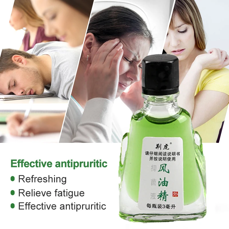 3ml Fengyoujing Mint Pure Essential Oils Suitable For Anti Mosquito Motion Sickness Migraine Headache Treatment Massage Oil