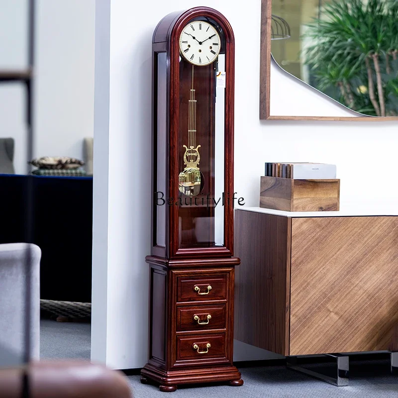 New Chinese floor clock living room simple retro mechanical floor clock