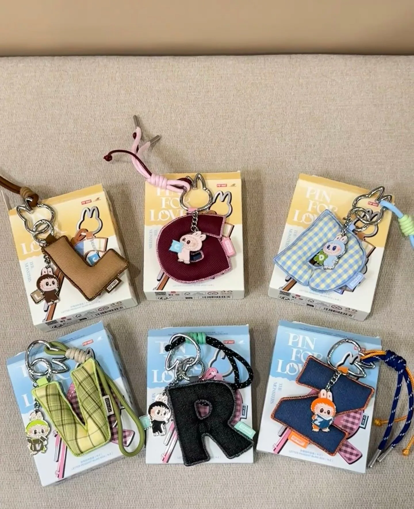 

Genuine POP MART THE MONSTERS PIN FOR LOVE Series Letter Pendant Blind Box Mystery Box Toys Doll Anime Figure Ornaments Gift