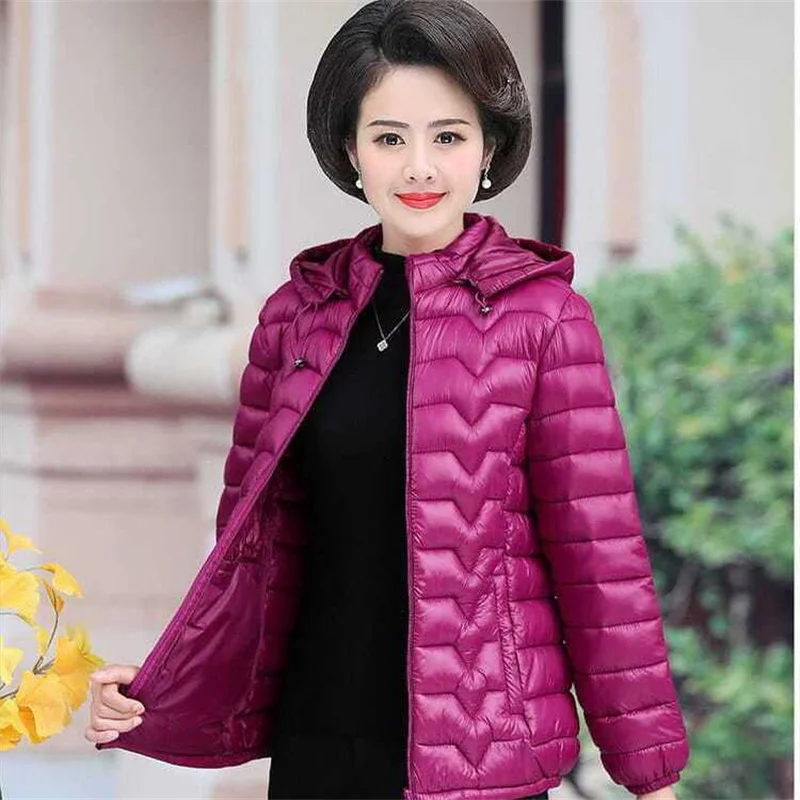 Quilted Down Cotton Jacket For Women's Short Thick Stand Collar Cotton Padden Coan for autumn and winter Parka Hooded 2023 ne