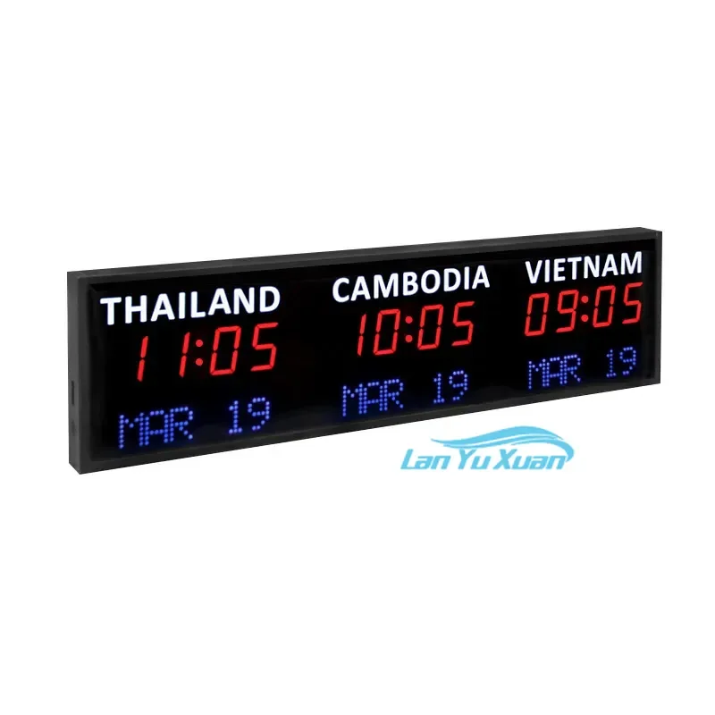2026 2025  CP035 LED Digital Clock World Time Display 3 Time Zones Clock Multiple Time Zone Clock With Date Display