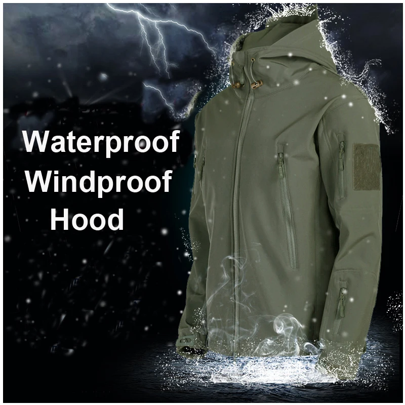 Chaqueta softshell impermeable táctica – Capa polar exterior hombre - imagen 2
