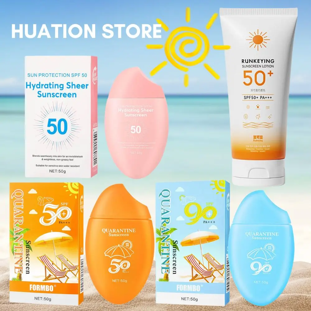 50g Facial Sunscreen SPF50+ Solar Blocker Skin Waterproof Sun Cream Anti UV Sun Block Facial Mild Moisturizer Cream