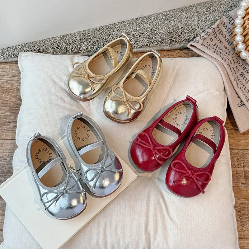 

New Children's Cute Little Shoes Korean Girls Soft-soled Shoes Bow Baby Non-slip Fashion Shoes.
