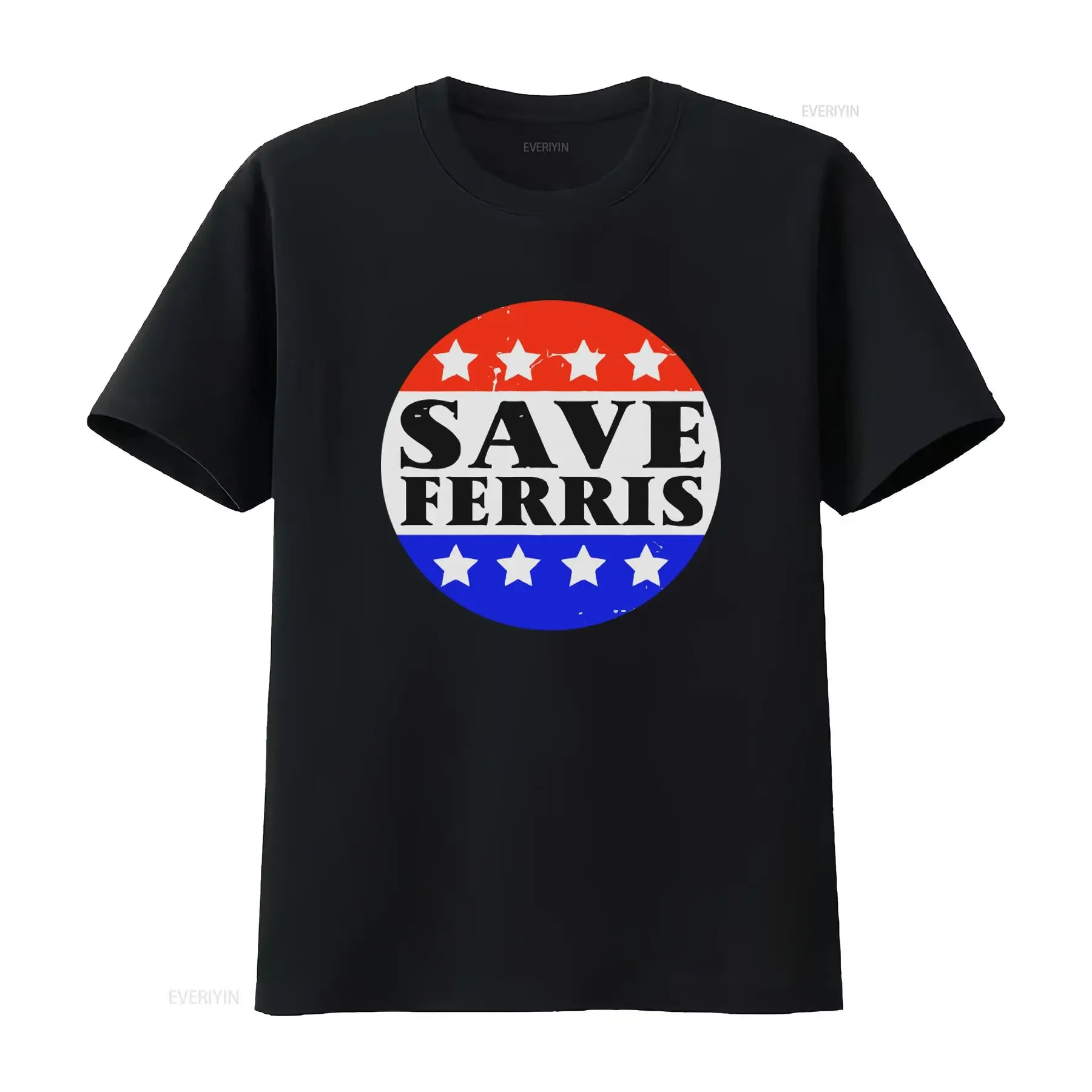 Save Ferris 80s Movie Inspired T Shirt 100 Cotton Funny Afflict Design for Retro Lovers vintage Washed homme Stretched Unisex