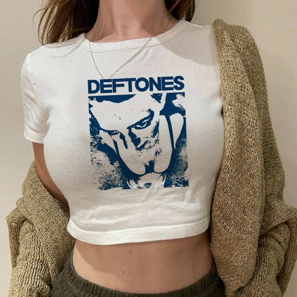 Deftones crop top gyaru Grunge estética vintage harajuku babydoll gótico y2k mujer camisetas #5