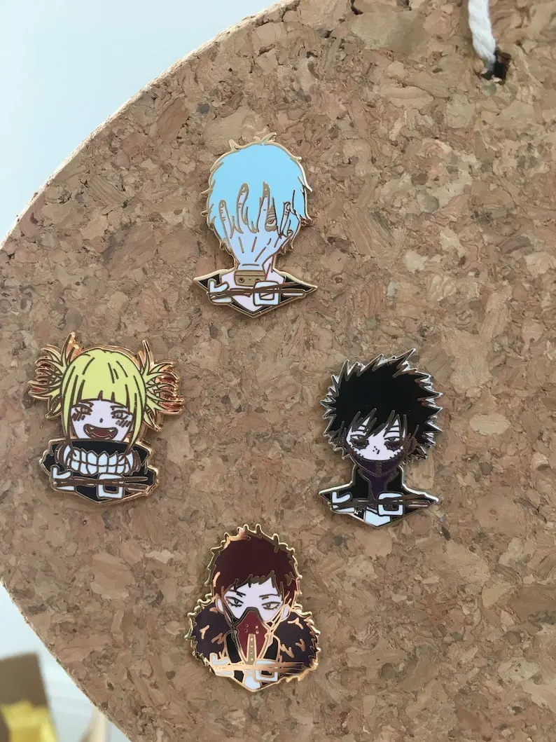 MHA Small Heroes and Villains Head Enamel Pins