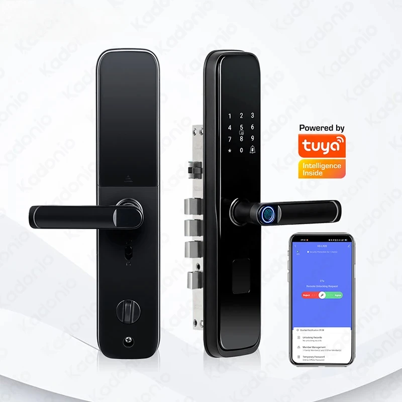 Tuya Wifi Digital Electronic Lock Smart Door Lock House with Password Biometric Fingerprint Door Lock APP Remotely