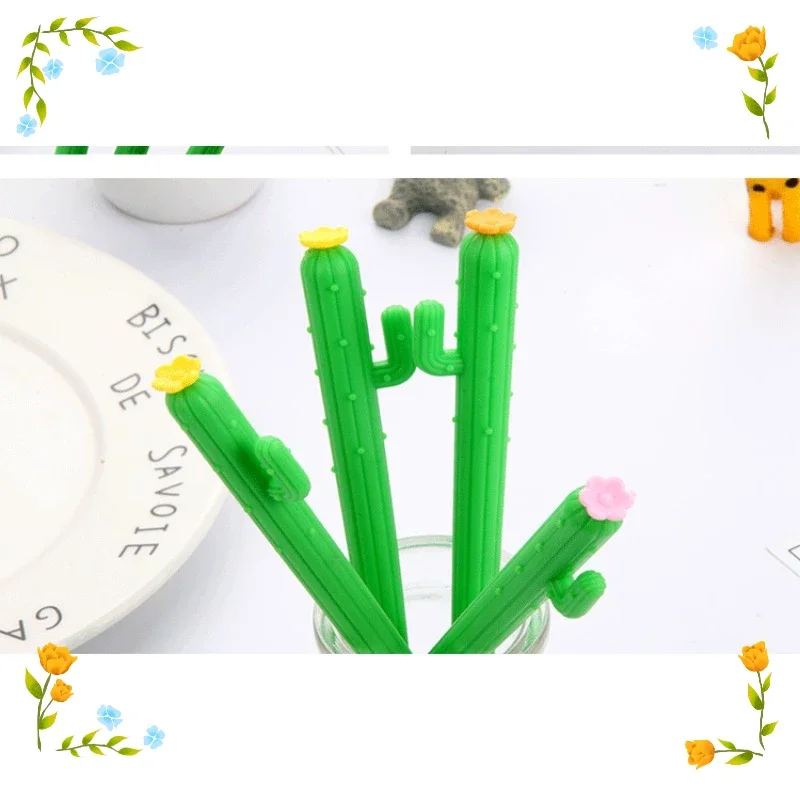 Wholesale Plant One-arm Cactus Gel Pens Set Cute Shape Neutral Water Pen Student Stationery Kawaii Supplies