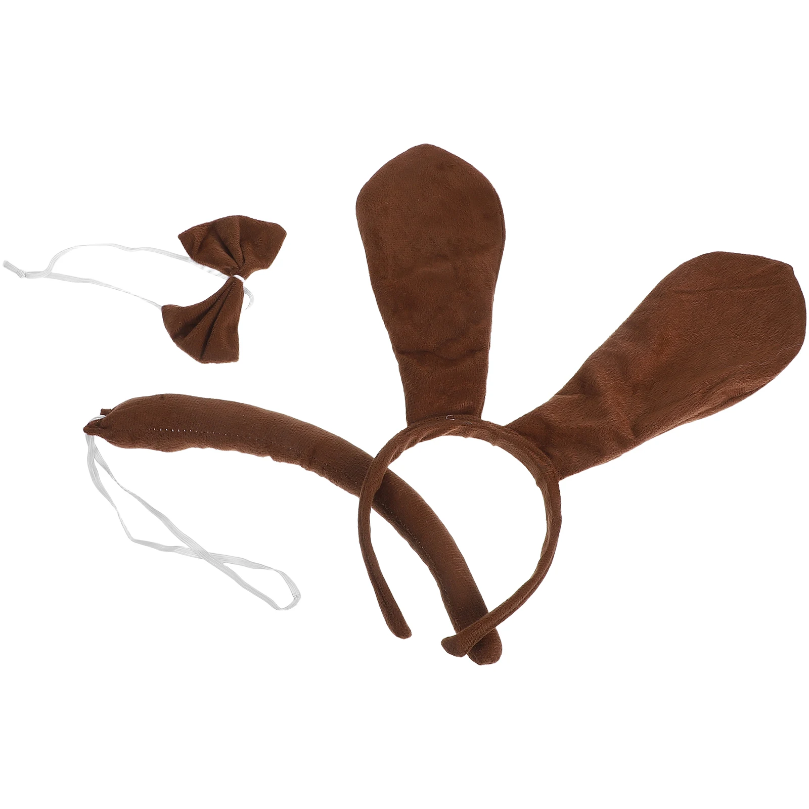 어린이 개 의상 세트 머리띠 꼬리 착용하기 쉬운 역할 놀이 파티 유아 강아지 의상 액세서리 코스프레를위한 가짜 꼬리