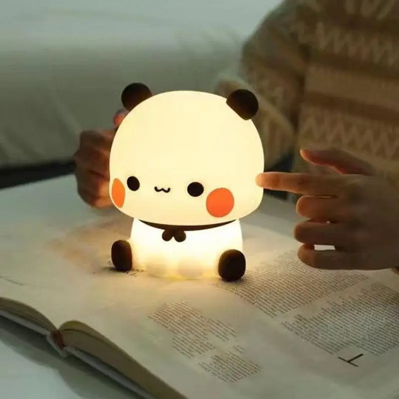 

Cute LED Night Light Panda Silicone Nightlights Timing 3 Modes Squishy Novelty Animal Touch Night Lamp for Bedroom Decoration