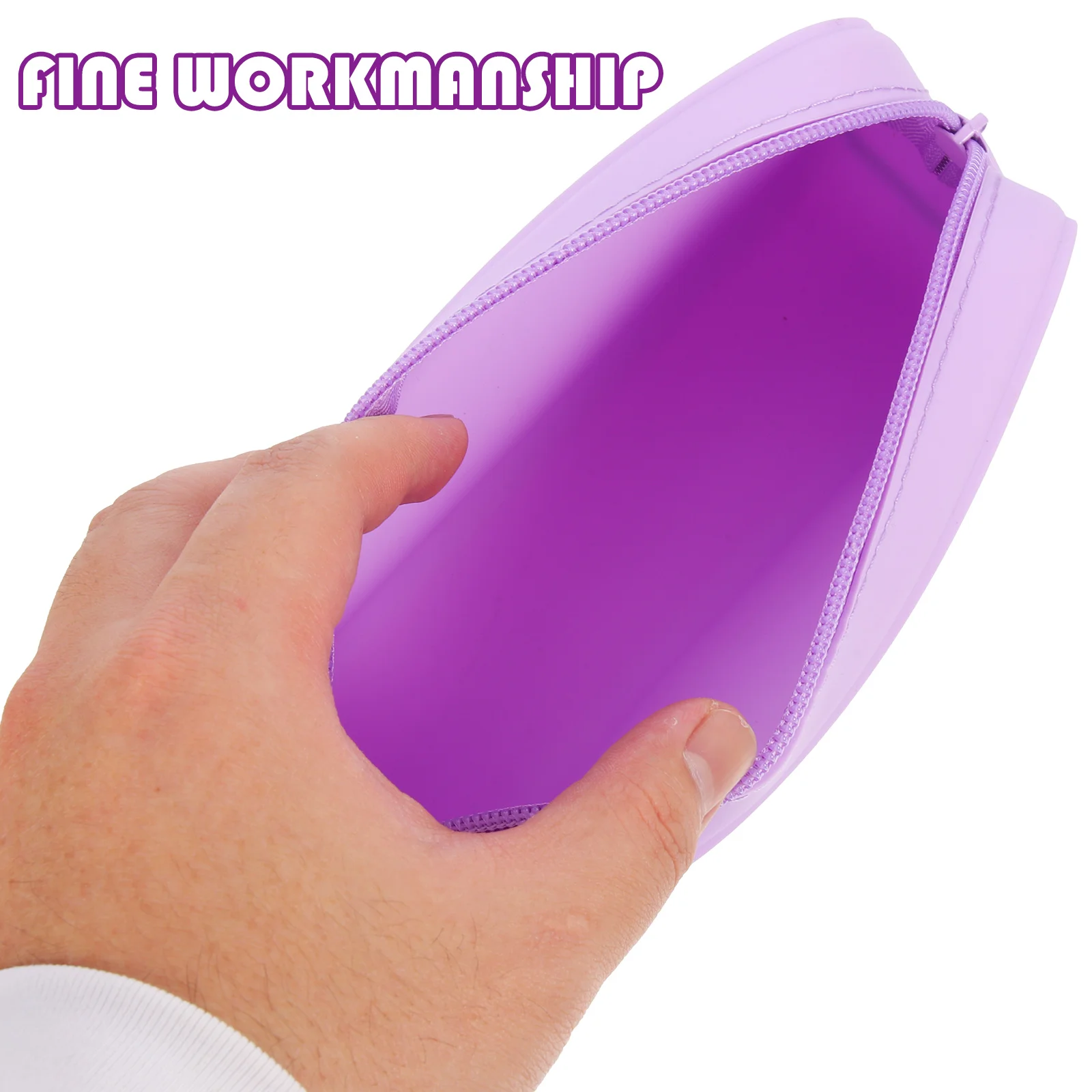 

Silicone Pencil Case Lavender Purple Large Capacity Cute Pen Bag for Kids Students School Supplies College Adult Use Washable