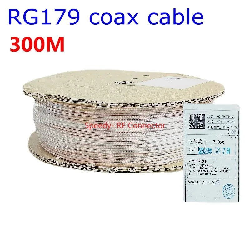 

300M/whole Volume RG-179 RG179 Coaxial Cable Wire Antenna 75Ohm Low Loss for Crimp Connector Fast Free Shipping High Quality