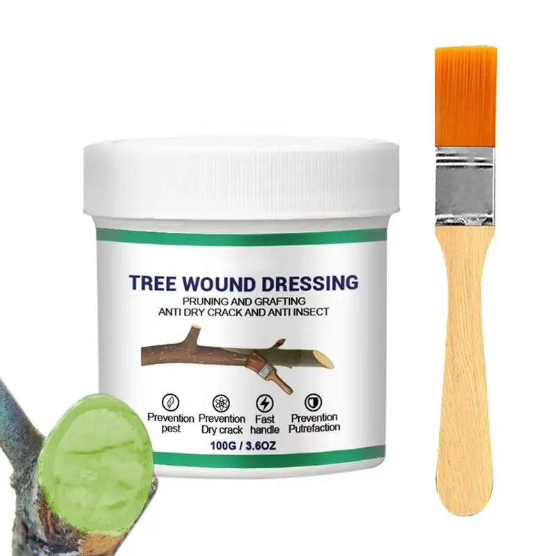 

Tree Wound Bonsai Cut Paste Tree Grafting Paste Plant Grafting Pruning Sealer Tree Wound Repair Agent with Brush Repair Tools