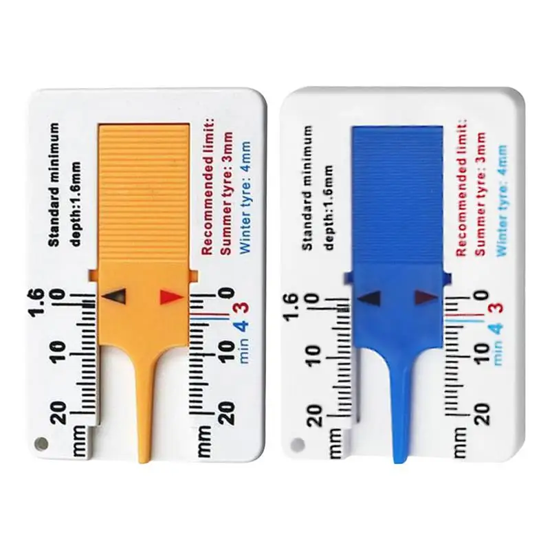 Car Tire Tread Depth Gauge 0-20mm Caliper Plastic Tread Ruler Tyre Depthometer Depth Indicator Gauge Wheel Measure Tool