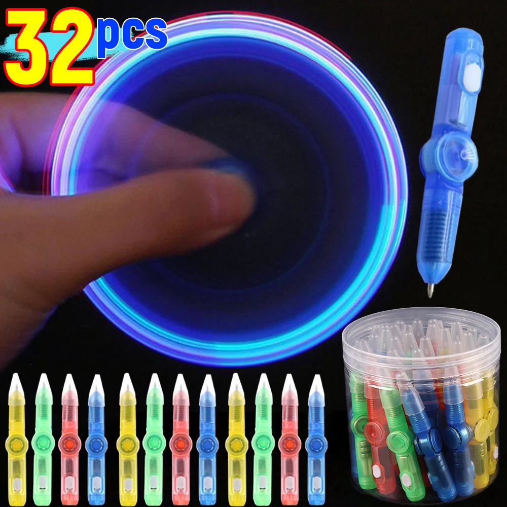 LED Spinning Pen Ball Pen Fidget Hand Top Glow in Dark Light EDC Stress Relief Toys Kids Toy Gift School Supplies Decompression