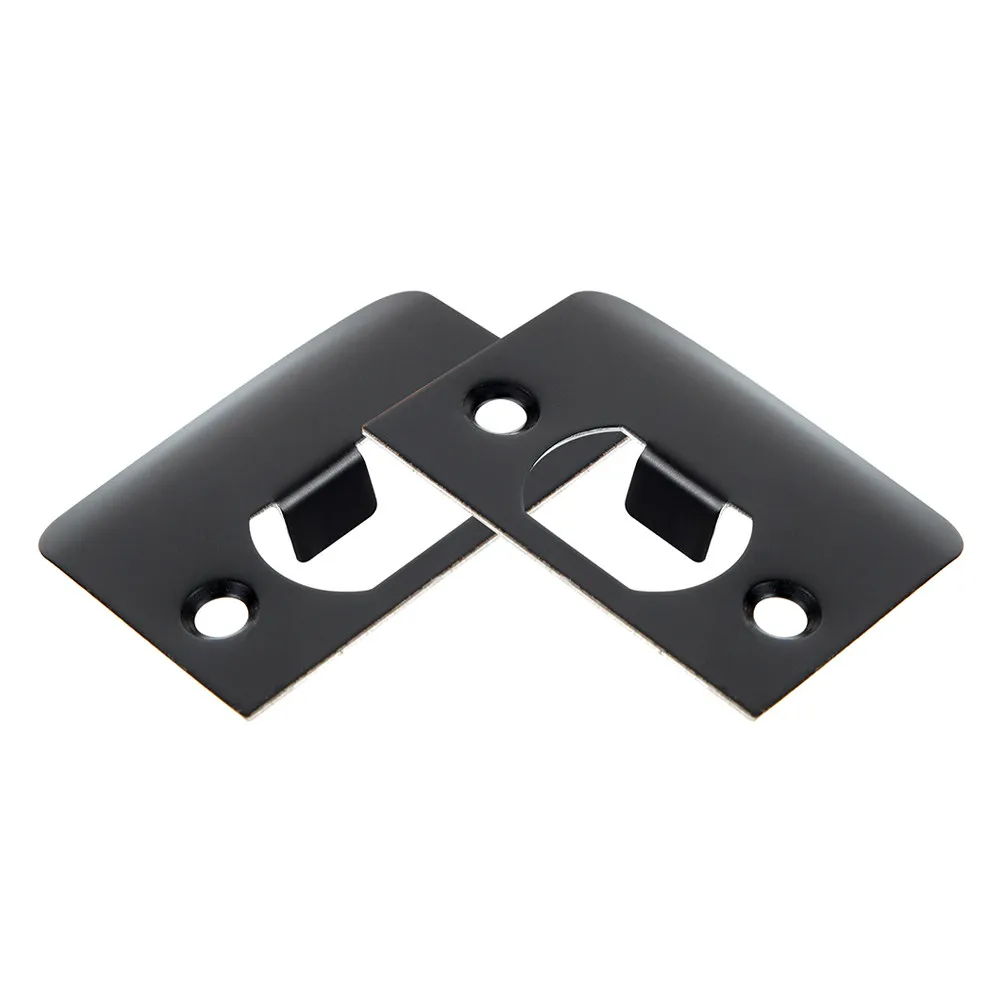2Pcs Stainless Steel D-Shape Door Strike Plate High Strength Security Latch Reinforcer Easy Install for Home Office Shop Front
