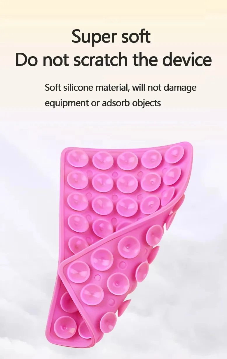 سيليكون شفط كأس جراب هاتف جبل مزدوج الوجهين ملحقات الهاتف حر اليدين حامل قبضة قوي لصور السيلفي ومقاطع الفيديو #4