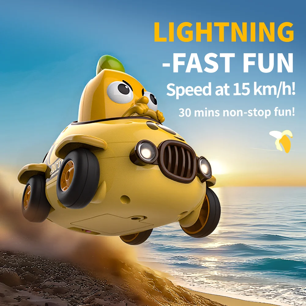 Y01 – voiture télécommandée pour enfants, Simulation de fruits banane, véhicule tout-terrain avec lumière, voitures de course RC, jouets de noël pour enfants
