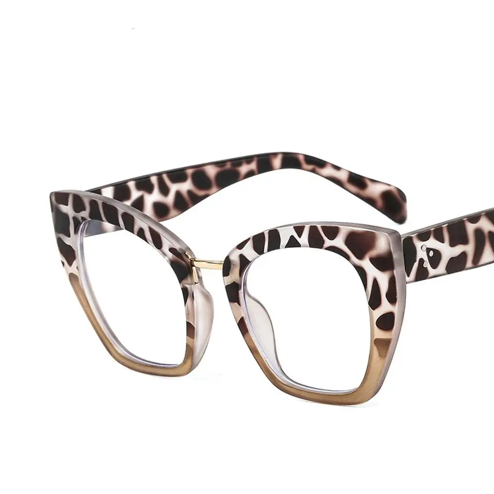 

Blocking Leopard Print Cat Eye Big Frame Optical Glasses Computer Eyeglasses Cat Eye Frame Eyewear Anti Blue Light Glasses