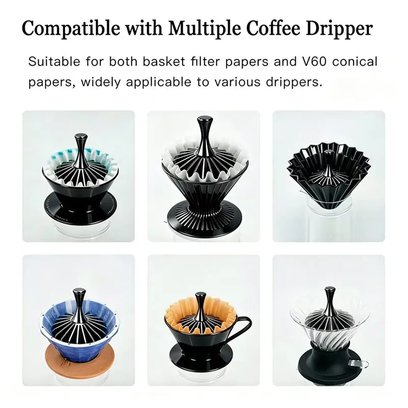 WCS-For Coffee Dripper/Filter Paper, Compact Aluminum Alloy For Coffee Strainer Paper Presser, For Coffee Cone Design
