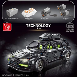 High-Tech T5023 2896pcs With Motor RS6 Avant Racing Car Model Station Wagon Moc Bricks Toys Buliding Blocks Christmas Gifts
