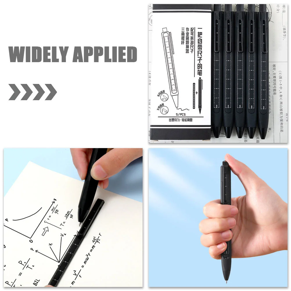 5pcs Retractable Smooth Multi-Use Writing Pens For Office School Homework Exam Note Taking Portable Writing Pens
