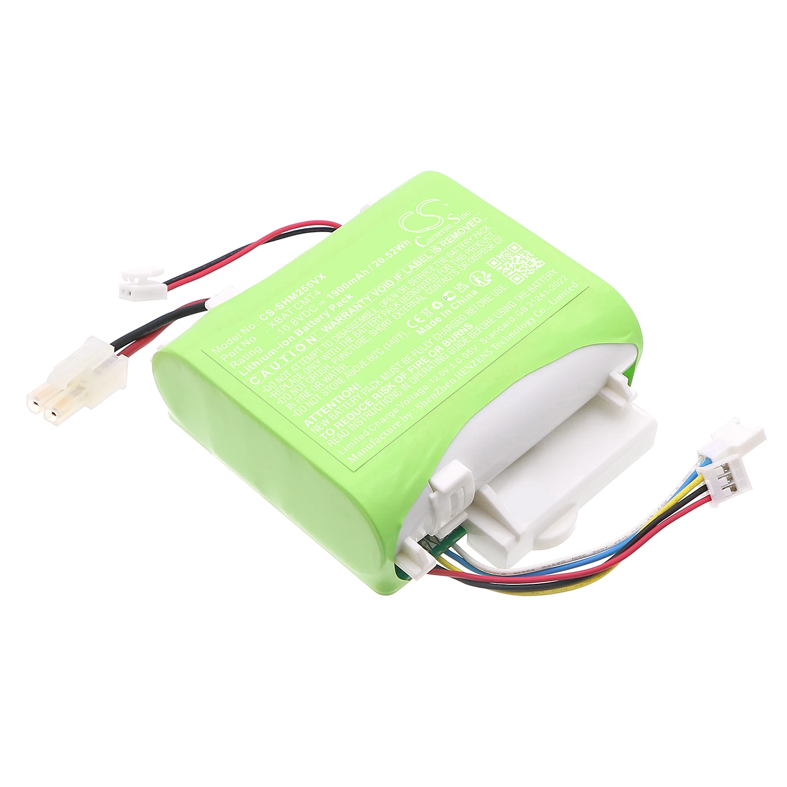 CS Replacement Battery for Shark VM252 VM252C QM250 PN:XBAT CMT4 1900mAh / 20.52Wh