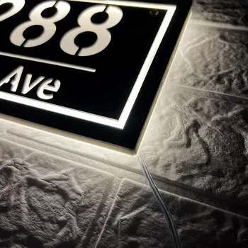 6 best sales Backlit house number - №6