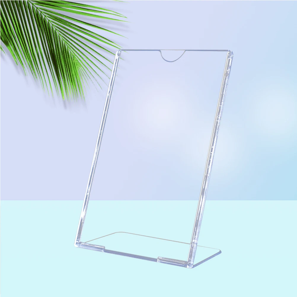 

6Pcs L Shape Acrylic Sign Holder Desktop Display Stand for Advertisements Menus Price Lists Shop Use L Shape Display Stand