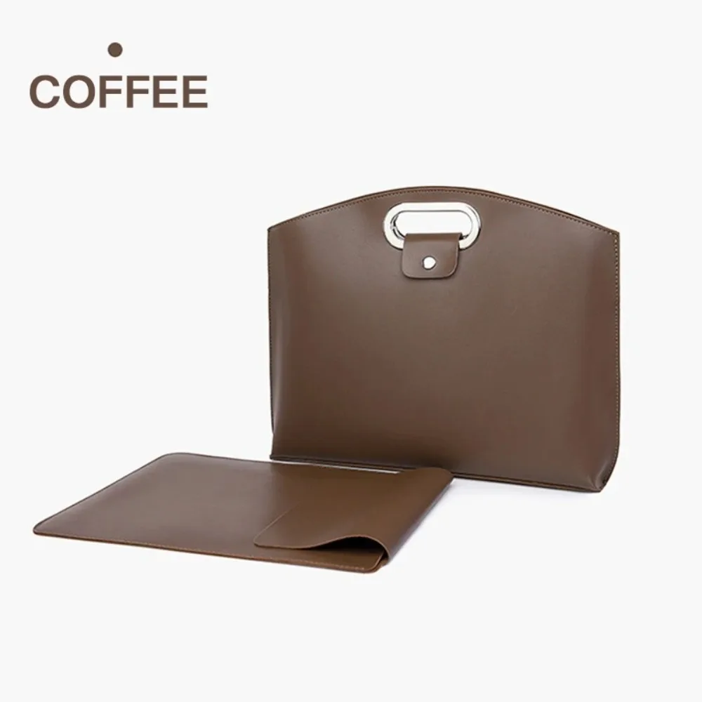 Sac fourre-tout pour documents de bureau en PU à la mode, sac pour ordinateur portable de couleur unie, sac de fichiers, sac à main de grande capacité, porte-documents pour filles