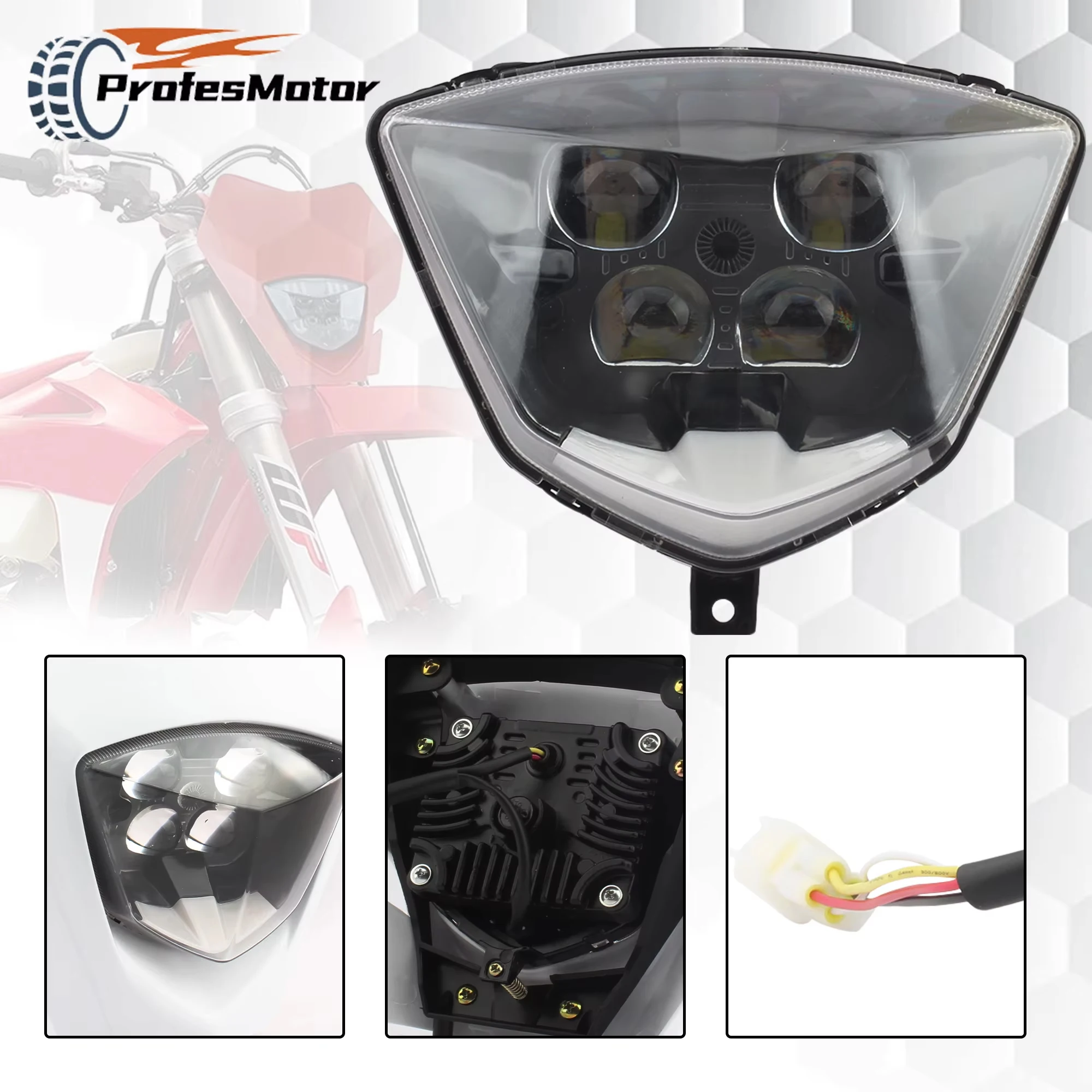 

Enduro Motorcycle LED Headlight Fairing For GAS GAS EC 250 250F 300F EX 300 350F 450 2021-2023 DirtBike Supermoto Headlamp Parts
