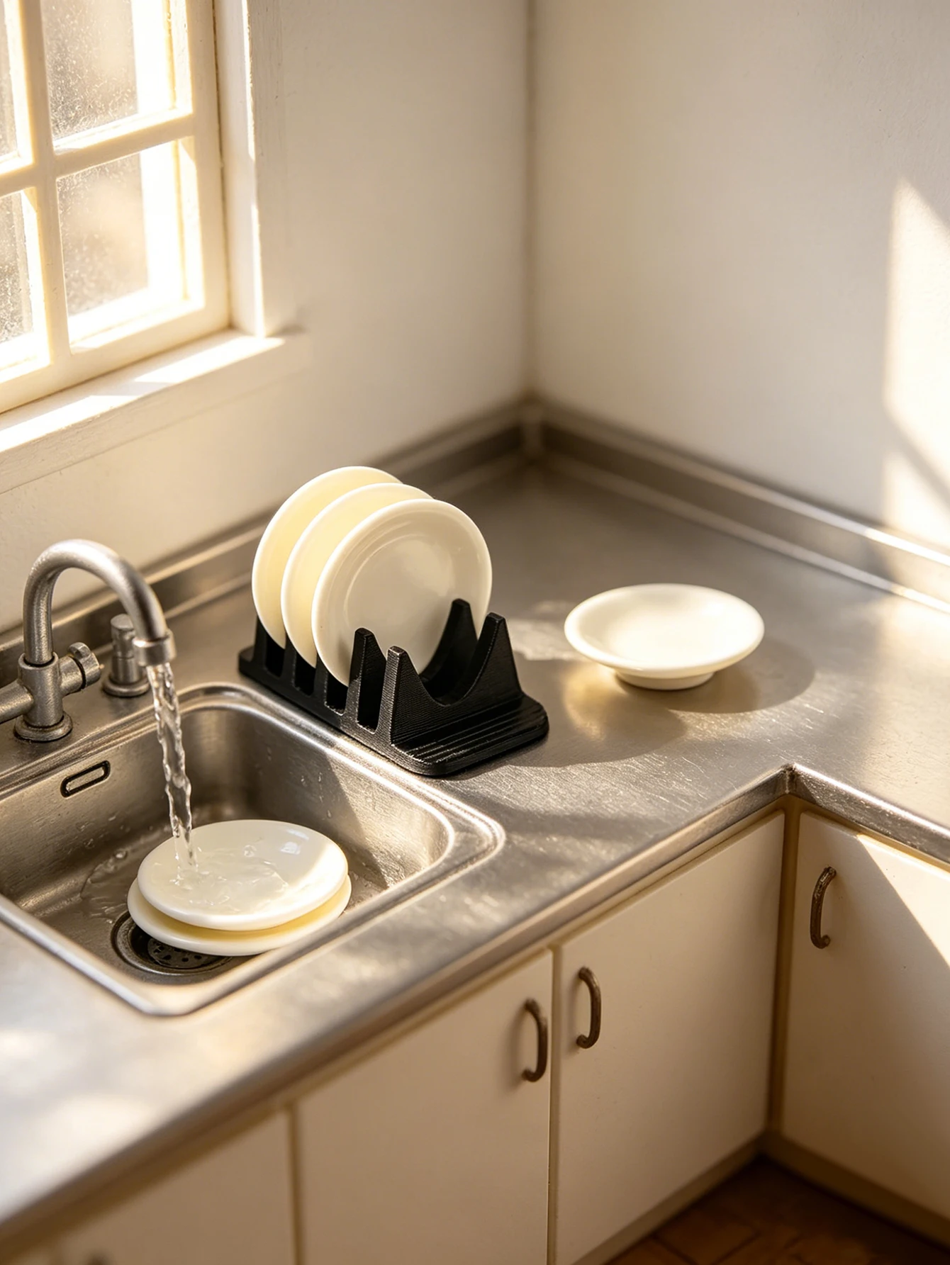 Miniature Plate Drying Rack Kitchen Scene Decoration, Suitable for Dioramas, Model House Dollhouse Scene Setup, 1/6, 1/12 Dollhouse, Photography Props, Micro-Landscape Decorations, Miniatures, Small Gifts, Giveaways, Home Decor