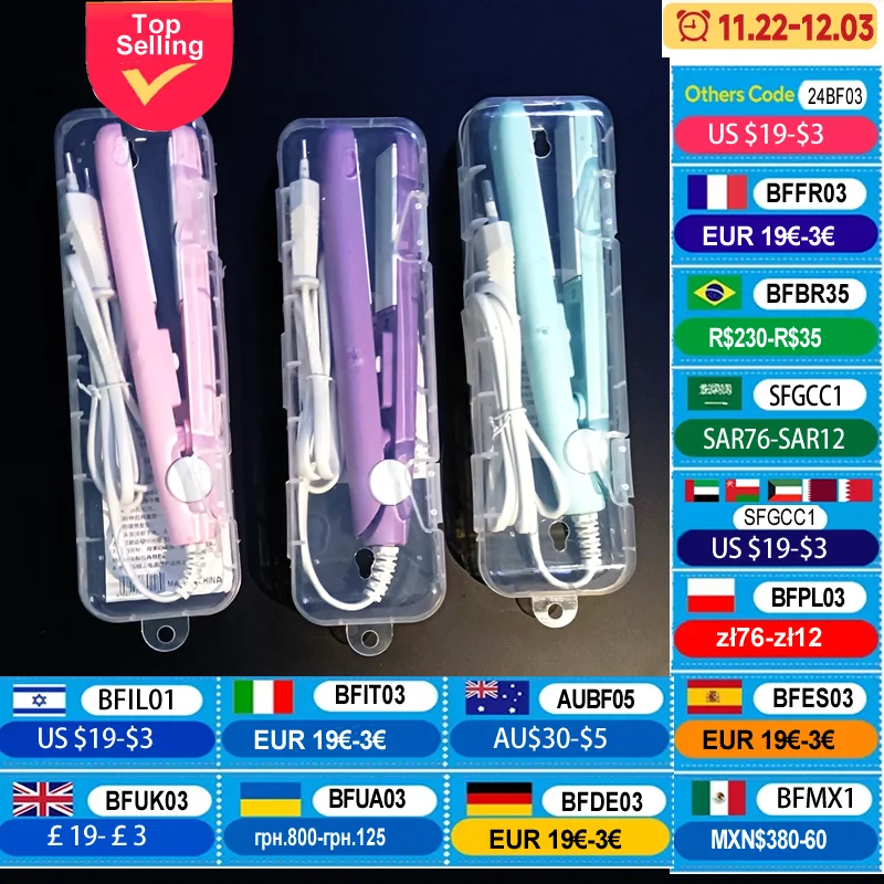 Plancha para rizar el cabello 3 en 1, plancha plana, cepillo alisador, peine para el cabello, Mini alisador de cabello y herramientas de estilismo de rizador