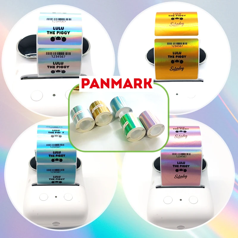 1Roll Cirkel Holografisch Thermisch Label 50/40mm Compatibel Phomemo M110/m220 Zelfklevende kleur laser thermische label sticker