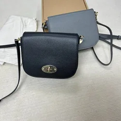 High-end Cowhide Black Saddle Bag Women Handbag