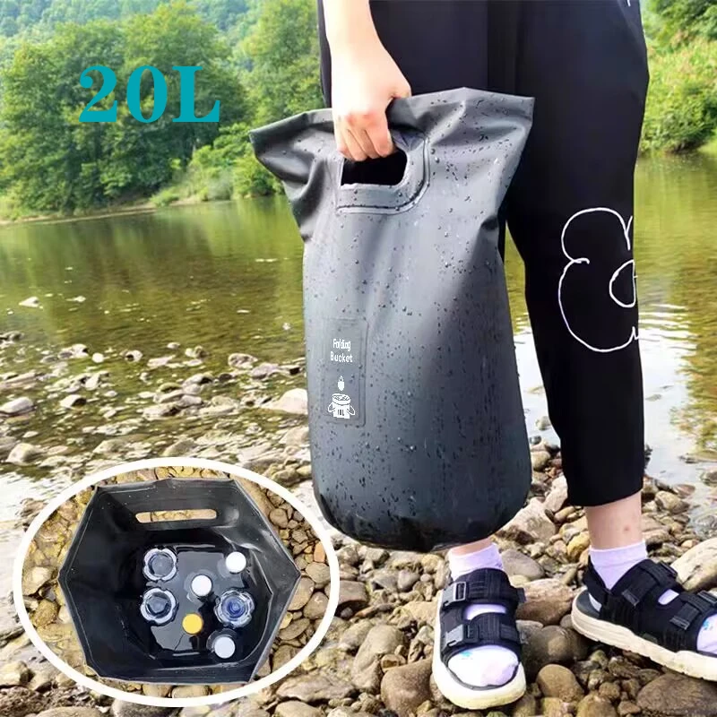

Camping Water Bag Outdoor Hiking Folding Water Bucket Bag 15L-20L Large Capacity Water Container Camping Supplies Кемпинг