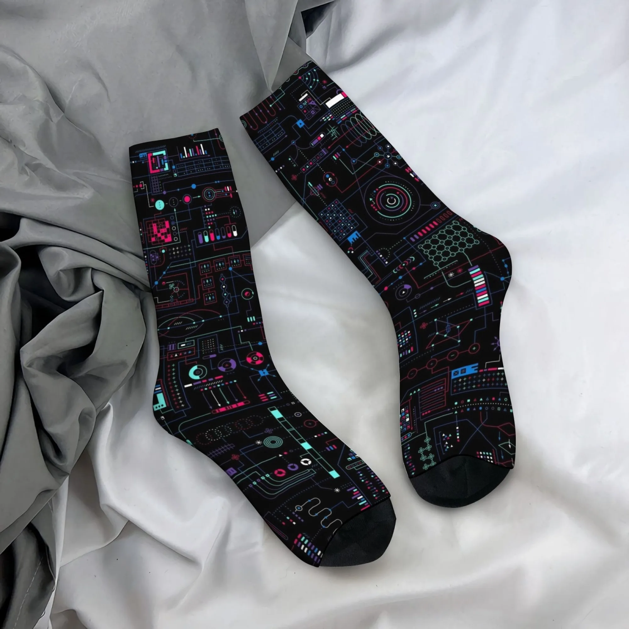 

Novel Fun Dashboard-print Men's Socks Comfortable and Non-slip Socks Quirky Hip-hop Retro Harajuku Style Fun Cycling Socks