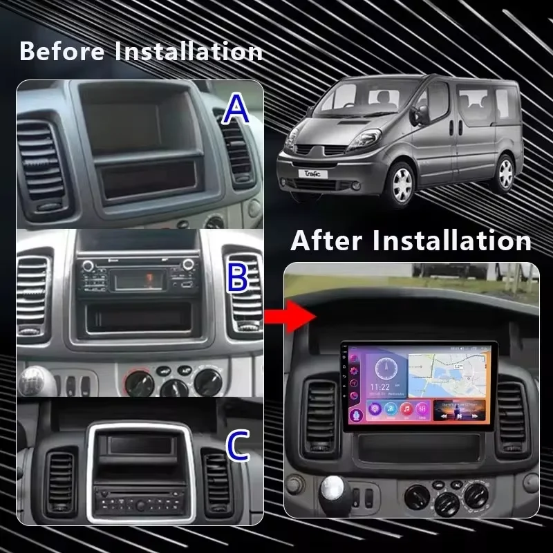 Android 14 Multimedia Player For Renault Trafic 2 For Opel Vivaro A For Nissan primastar 2006 - 2014 Auto Radio GPS Navigation