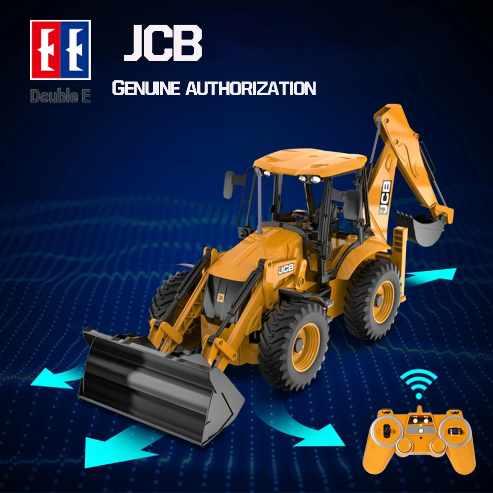 Double E E589 RC Excavator tractor 2.4G 6 Channel RC Radio controlled car 6CH electric Digger Truck toys for boys children Gift