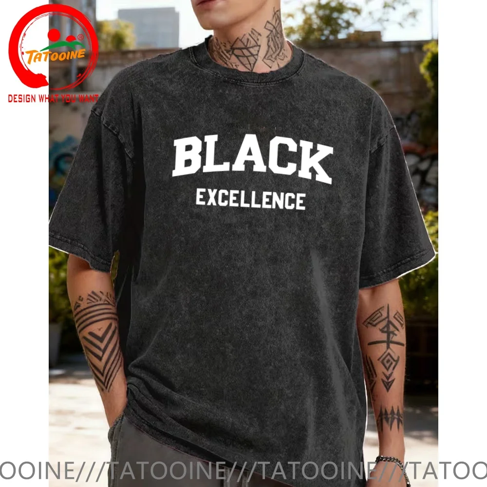

Винтажная футболка из стираного хлопка, футболка Excellence для мужчин, модная модная повседневная одежда