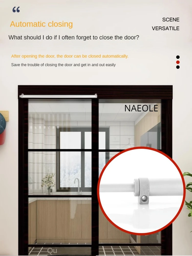 

Sliding Door Closer Buffer Damping Aluminum Alloy Sliding Door Glass Sliding Door Simple Household Automatic Closer