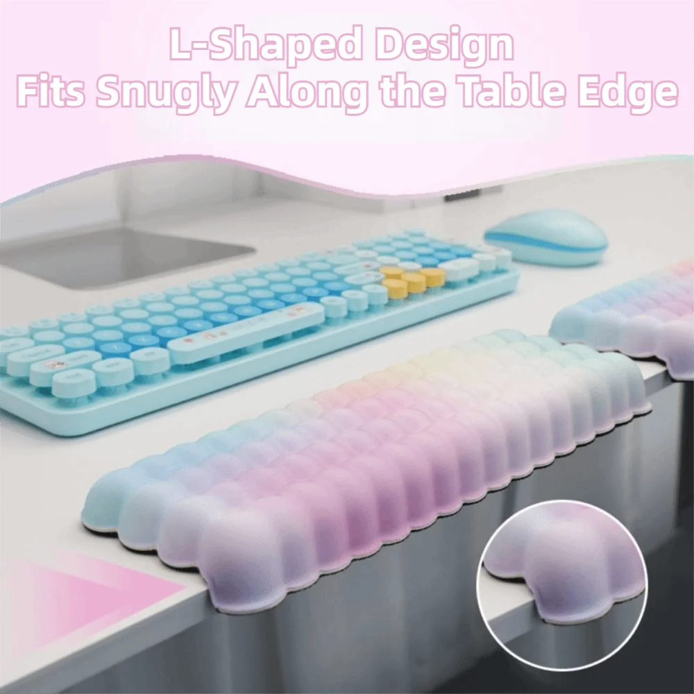 L-Shaped Keyboard Wrist Rest Non-Slip Soft Leather Elbow Support Cushion Ergonomic Slow Rebound Elbow Support Padding Laptop