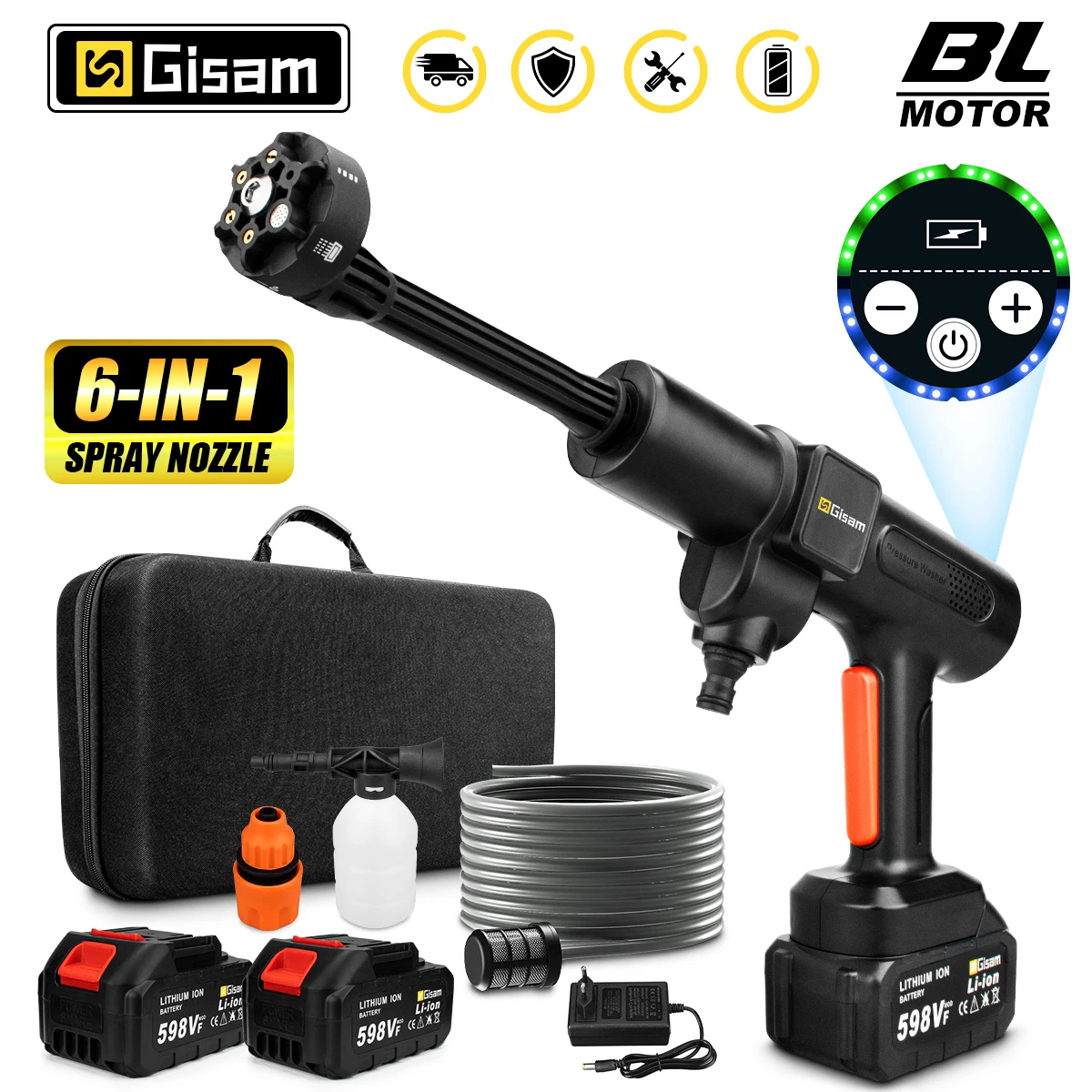 sem Escova sem Fio Elétrica o Lavadora Lavagem de Carro Jardim Pistola de Água Makita 18v Bateria Pistola em 200bar de Alta Pressã
