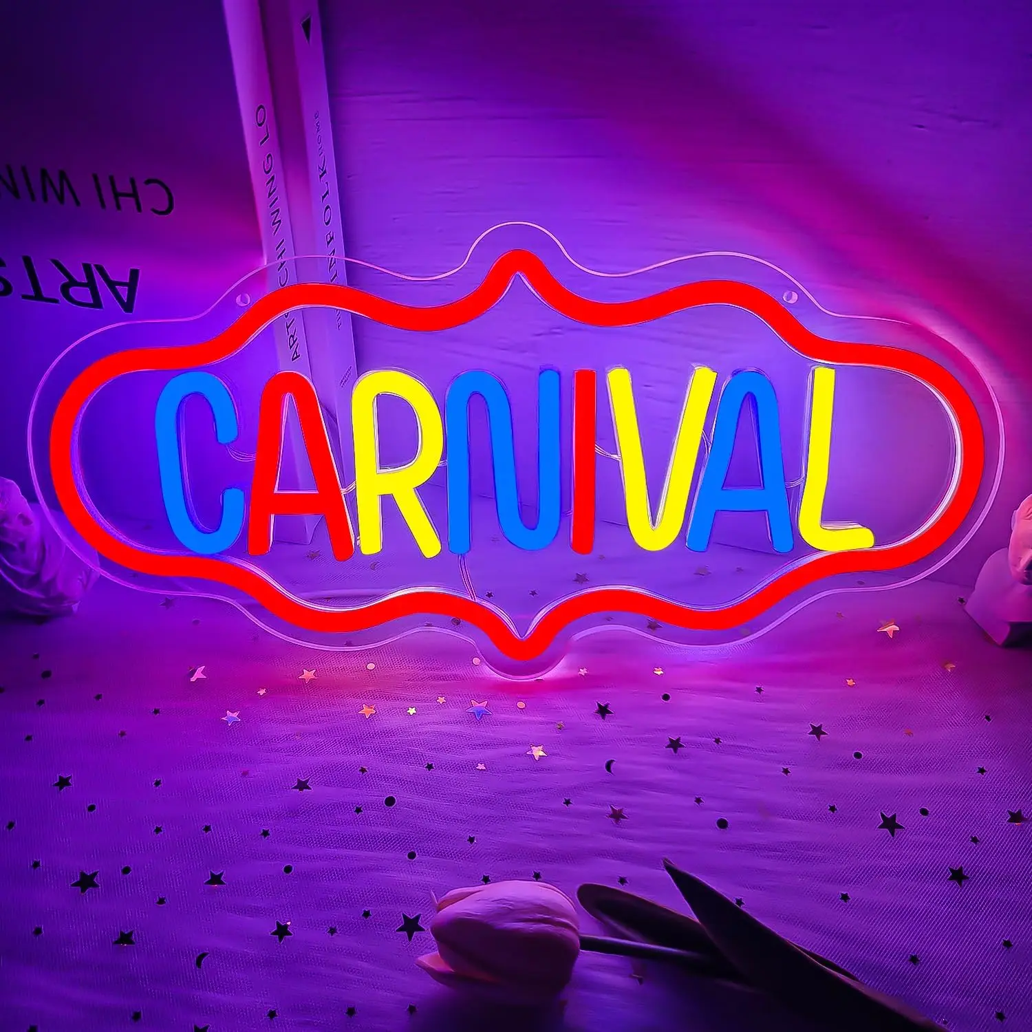 

﻿ Неоновая вывеска Carnival с USB-подсветкой, регулируемая, светодиодная, для декора стен, игровой комнаты, спальни, гостиной, вечеринок, подарков на день рождения