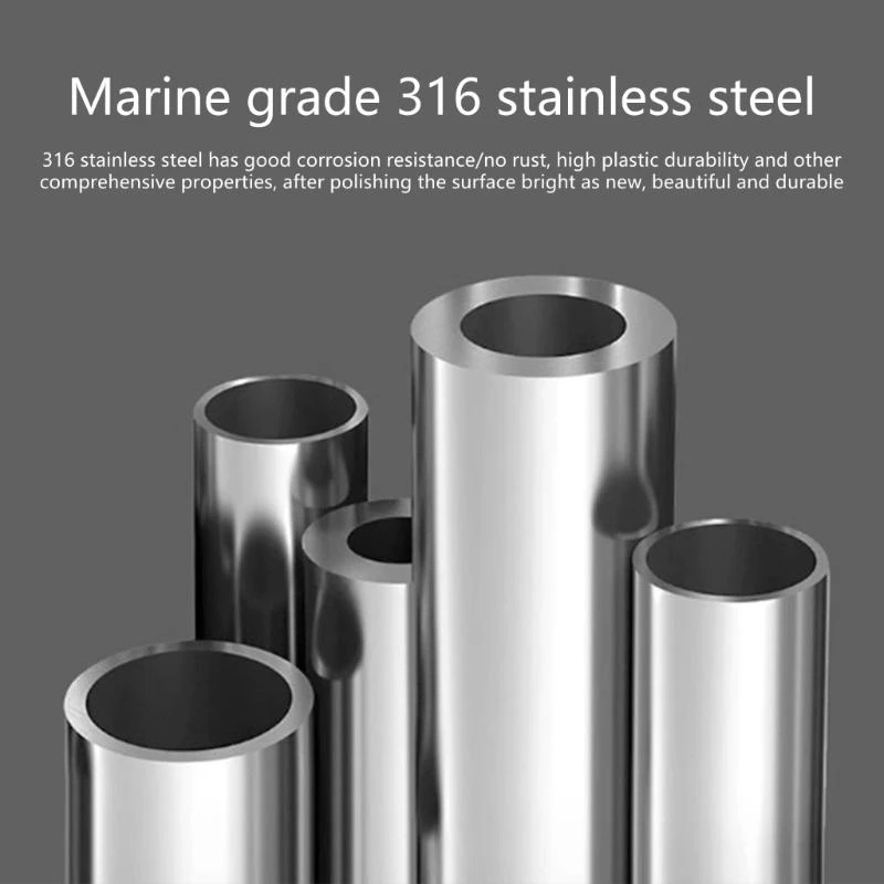 

A2UC Stainless Steel Boat Hardware Square Post Pipe Base Holder Support for Marine Deck Railings Yacht Handrail Installation
