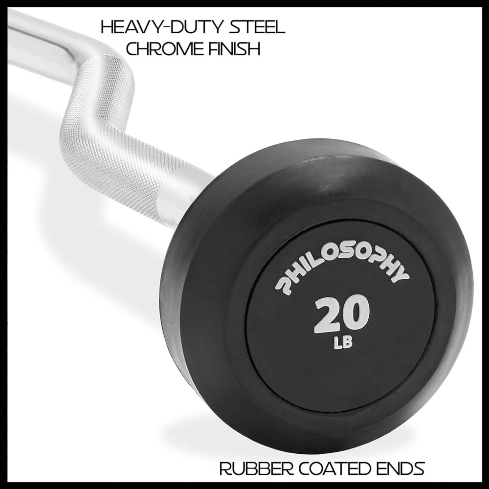 قضيب EZ Curl لتدريب القوة مع أوزان محملة مسبقًا لتحسين أداء رفع الأثقال