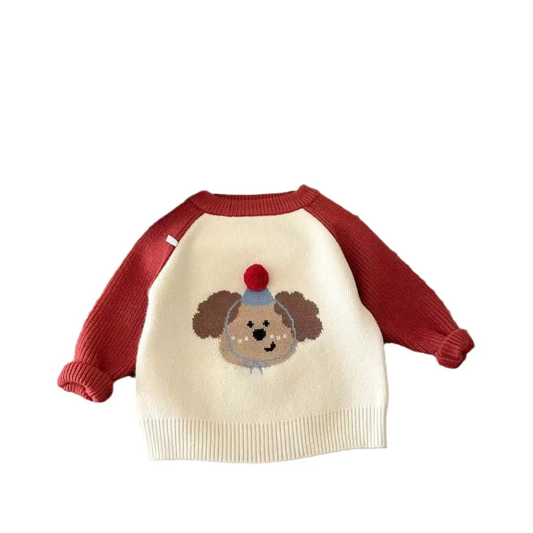 Boys Woolen Jersey Sweaters Spring Autumn 2025 Children Knitted Tops Outerwear For Baby Clothes Kids Cute Pullover Sweater 4 5Y